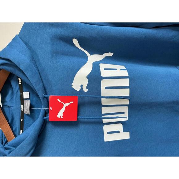 PUMA Blue Men's Hoodie with Logo - Picture 4 of 8